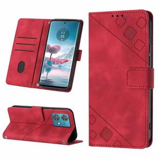 For Motorola Edge 40 Neo Skin Feel Embossed Leather Phone Case(Red)