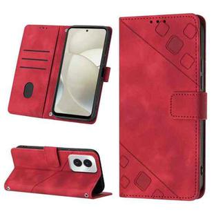 For Motorola Moto G Power 5G 2024 Skin Feel Embossed Leather Phone Case(Red)