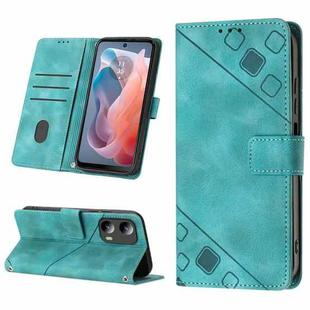 For Motorola Moto G Play 5G 2024 Skin Feel Embossed Leather Phone Case(Green)