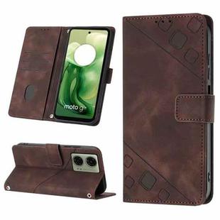 For Motorola Moto G04 4G / G24 4G Skin-feel Embossed Leather Phone Case(Brown)