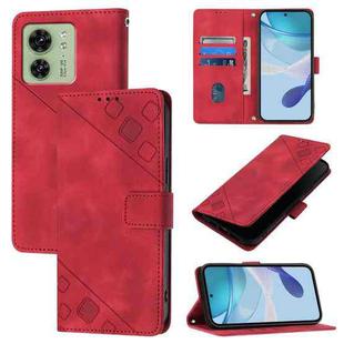 For Motorola Edge 40 5G / Edge 2023 US Skin Feel Embossed Leather Phone Case(Red)