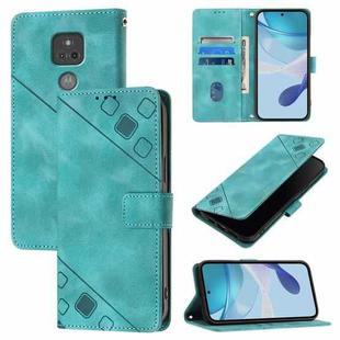 For Motorola Moto G Play 2021 Skin Feel Embossed Leather Phone Case(Green)