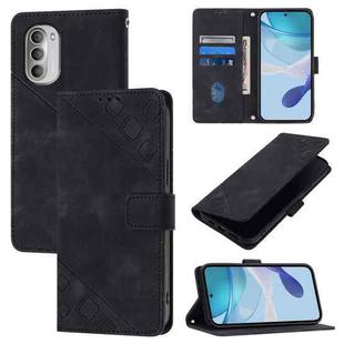 For Motorola Moto G51 5G Skin Feel Embossed Leather Phone Case(Black)