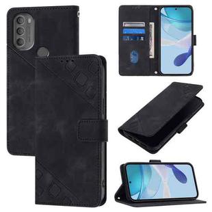 For Motorola Moto G71 5G Skin Feel Embossed Leather Phone Case(Black)