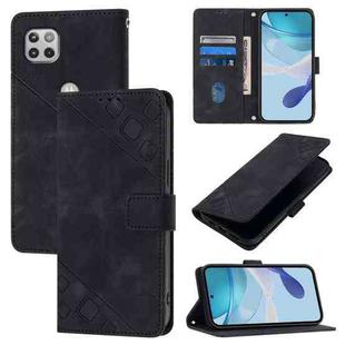 For Motorola One 5G Ace / Moto G 5G 2020 Skin Feel Embossed Leather Phone Case(Black)