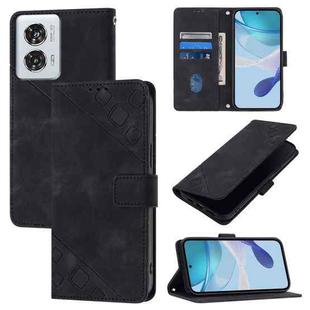 For Motorola Edge 50 Fusion Skin Feel Embossed Leather Phone Case(Black)