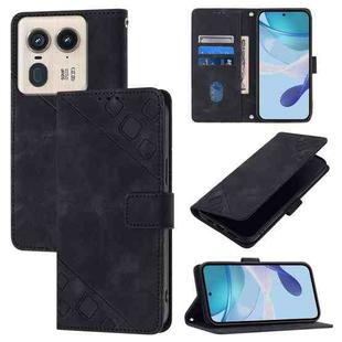 For Motorola Edge 50 Ultra Skin Feel Embossed Leather Phone Case(Black)