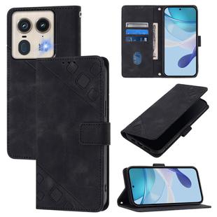 For Motorola Edge 50 5G Global Skin Feel Embossed Leather Phone Case(Black)