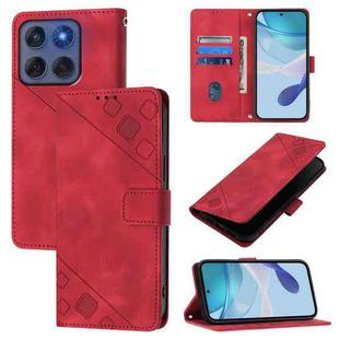 For Motorola Edge 60 Fusion 5G Global Skin Feel Embossed Leather Phone Case(Red)
