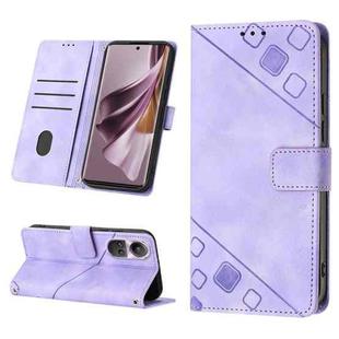 For OPPO Reno10 / Reno10 Pro Global Skin-feel Embossed Leather Phone Case(Light Purple)