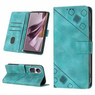 For OPPO Reno10/10 Pro Global Skin-feel Embossed Leather Phone Case(Green)