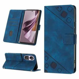 For OPPO Reno10 / Reno10 Pro Global Skin-feel Embossed Leather Phone Case(Blue)