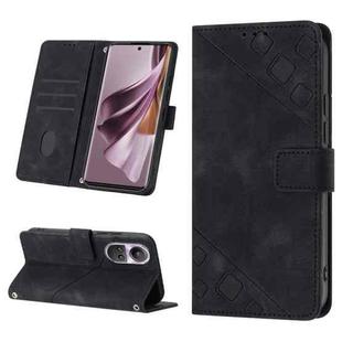 For OPPO Reno10/10 Pro Global Skin-feel Embossed Leather Phone Case(Black)