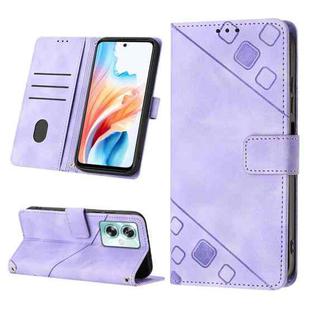 For OPPO A79 5G Skin-feel Embossed Leather Phone Case(Light Purple)