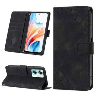 For OPPO A79 5G Skin-feel Embossed Leather Phone Case(Black)