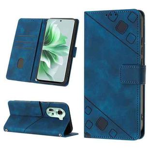 For OPPO Reno11 5G Global Skin-feel Embossed Leather Phone Case(Blue)