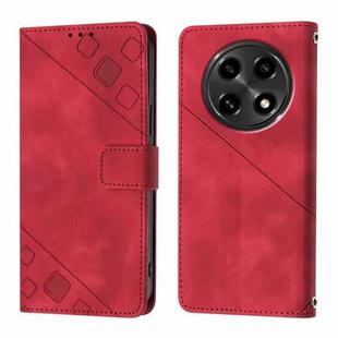 For OPPO A2 Pro 5G / A3 Pro 5G Skin-feel Embossed Leather Phone Case(Red)