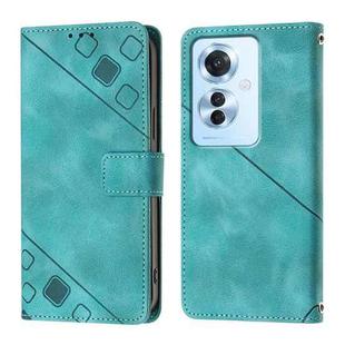 For OPPO F25 Pro 5G India Skin-feel Embossed Leather Phone Case(Green)