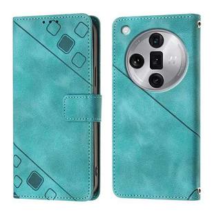 For OPPO Find X7 Ultra Skin-feel Embossed Leather Phone Case(Green)