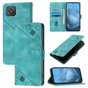For OPPO A92s Skin-feel Embossed Leather Phone Case(Green)