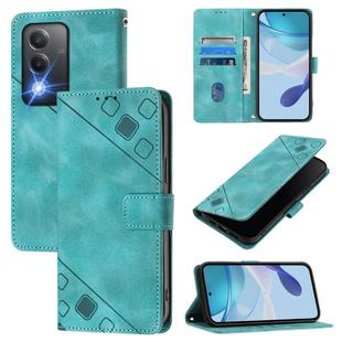 For OPPO A3 Pro 5G India Skin-feel Embossed Leather Phone Case(Green)