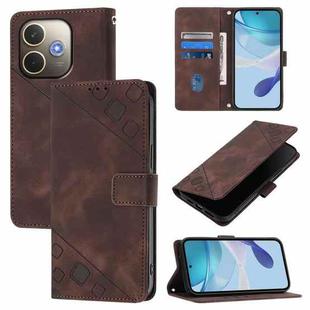 For OPPO A5 Pro 5G Global Skin-feel Embossed Leather Phone Case(Brown)