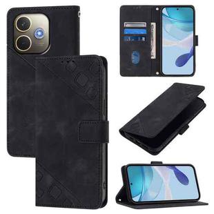 For OPPO A5 Pro 5G Global Skin-feel Embossed Leather Phone Case(Black)