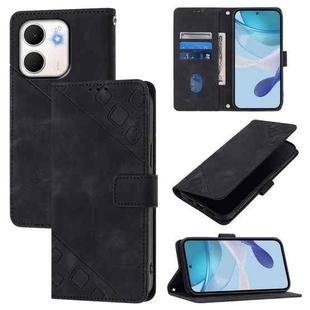 For OPPO A5x 4G Global / 5G Global Skin-feel Embossed Leather Phone Case(Black)