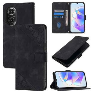 For Huawei Nova 9 SE Skin Feel Embossed Leather Phone Case(Black)