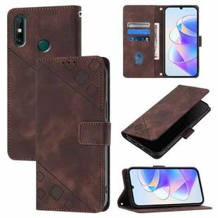 For Huawei Enjoy 20 SE / P smart 2021 / Y7a Skin Feel Embossed Leather Phone Case(Brown)
