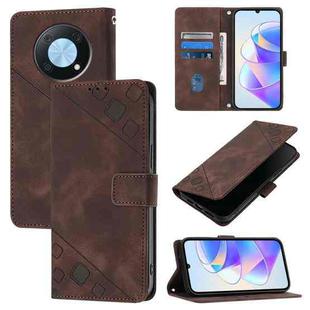 For Huawei Enjoy 50 Pro / Nova Y90 Skin Feel Embossed Leather Phone Case(Brown)