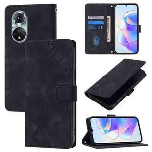 For Huawei Nova 9 Skin Feel Embossed Leather Phone Case(Black)