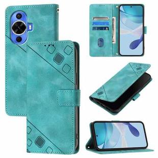 For Huawei Nova 12s Global Skin Feel Embossed Leather Phone Case(Green)