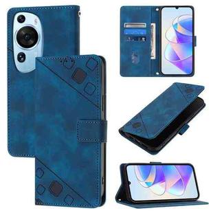For Huawei P60 Art Skin Feel Embossed Leather Phone Case(Blue)