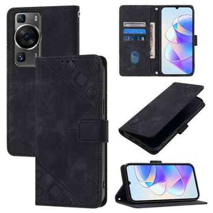 For Huawei P60 / P60 Pro Skin Feel Embossed Leather Phone Case(Black)