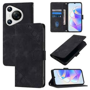 For Huawei Pura 70 Skin Feel Embossed Leather Phone Case(Black)