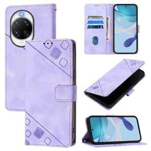 For Huawei nova 14 Pro 5G Skin Feel Embossed Leather Phone Case(Light Purple)