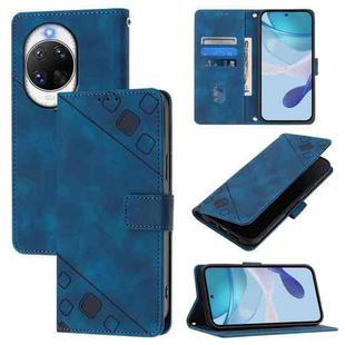 For Huawei nova 14 Pro 5G Skin Feel Embossed Leather Phone Case(Blue)