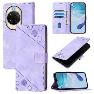 For Huawei nova 14 5G Skin Feel Embossed Leather Phone Case(Light Purple)