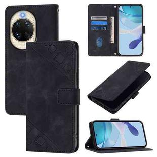 For Huawei nova 14 5G Skin Feel Embossed Leather Phone Case(Black)