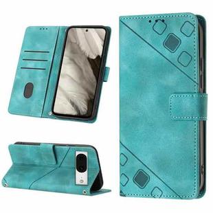 For Google Pixel 8 Skin-feel Embossed Leather Phone Case(Green)
