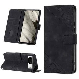 For Google Pixel 8 Skin-feel Embossed Leather Phone Case(Black)