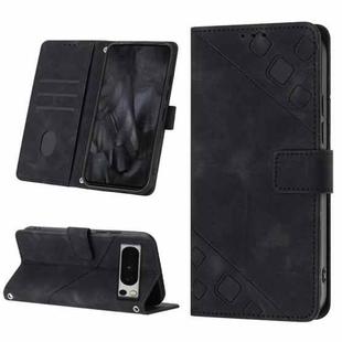 For Google Pixel 8 Pro Skin-feel Embossed Leather Phone Case(Black)