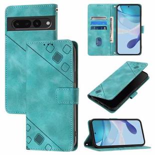 For Google Pixel 7 Pro 5G Skin-feel Embossed Leather Phone Case(Green)