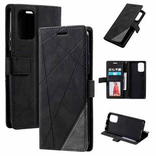 For Realme 9i 5G Skin Feel Splicing Leather Phone Case(Black)