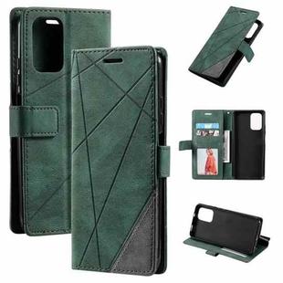 For Realme 9i 5G Skin Feel Splicing Leather Phone Case(Green)
