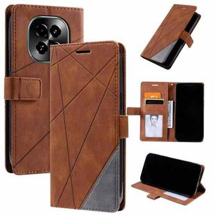 For Realme V60 5G Skin Feel Splicing Leather Phone Case(Brown)