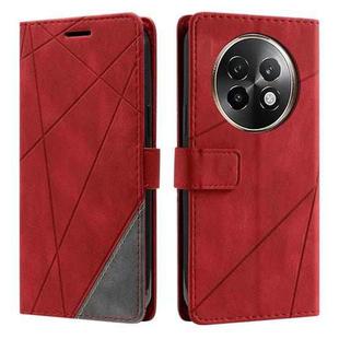 For Realme 13+ Skin Feel Splicing Leather Phone Case(Red)