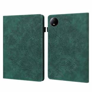 For Xiaomi Redmi Pad SE 8.7 Peacock Embossed Pattern Leather Tablet Case(Green)