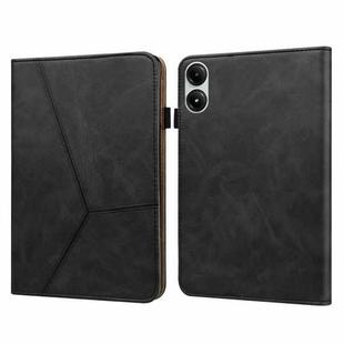 For Xiaomi Redmi Pad Pro 12.1 Solid Color Stripe Embossed Leather Tablet Case(Black)
